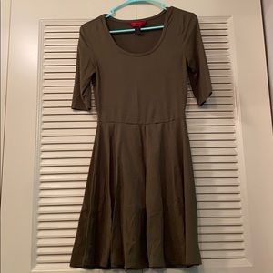 Army green skater dress